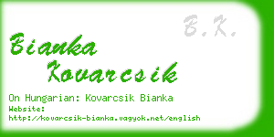 bianka kovarcsik business card